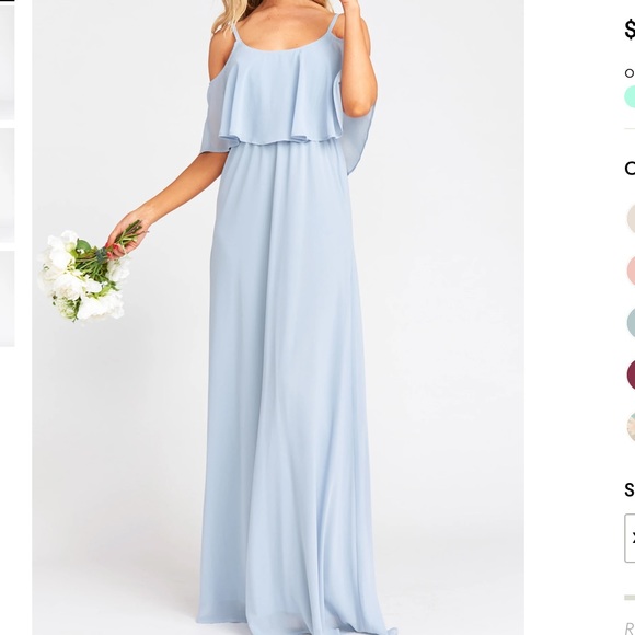 Show Me Your MuMu Dresses & Skirts - SMYM Caitlyn ruffle maxi dress steel blue chiffon